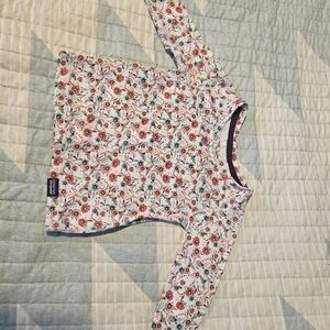 Patagonia Long-Sleeve Floral Tee in White and Pink